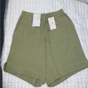 Lalist Piper shorts drawstring knitwear waffle Bermuda olive green Sz-M NWT